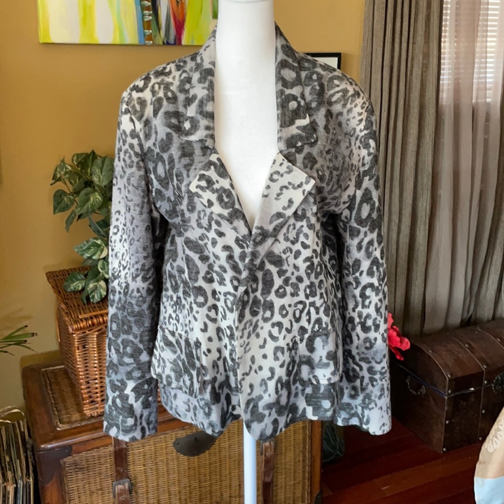 Grace Chuang Animal Print Blazer Sz M